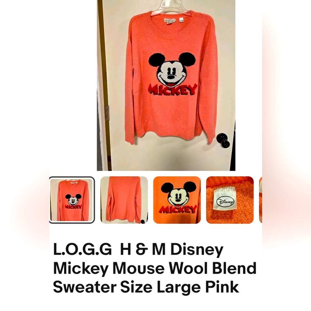 “MICKEY MOUSE”. Disney Pink Sweater! - Picture 2 of 10
